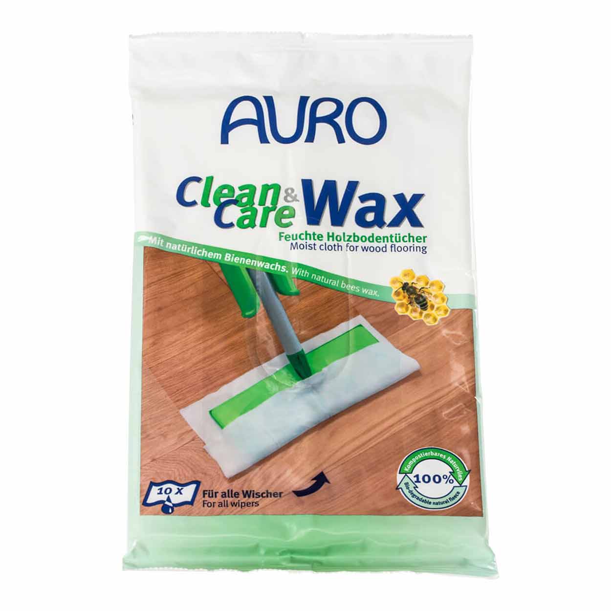 Natural Floor Wipes - Non Toxic & Eco Friendly Floor Cleaning With Wax - Auro 680