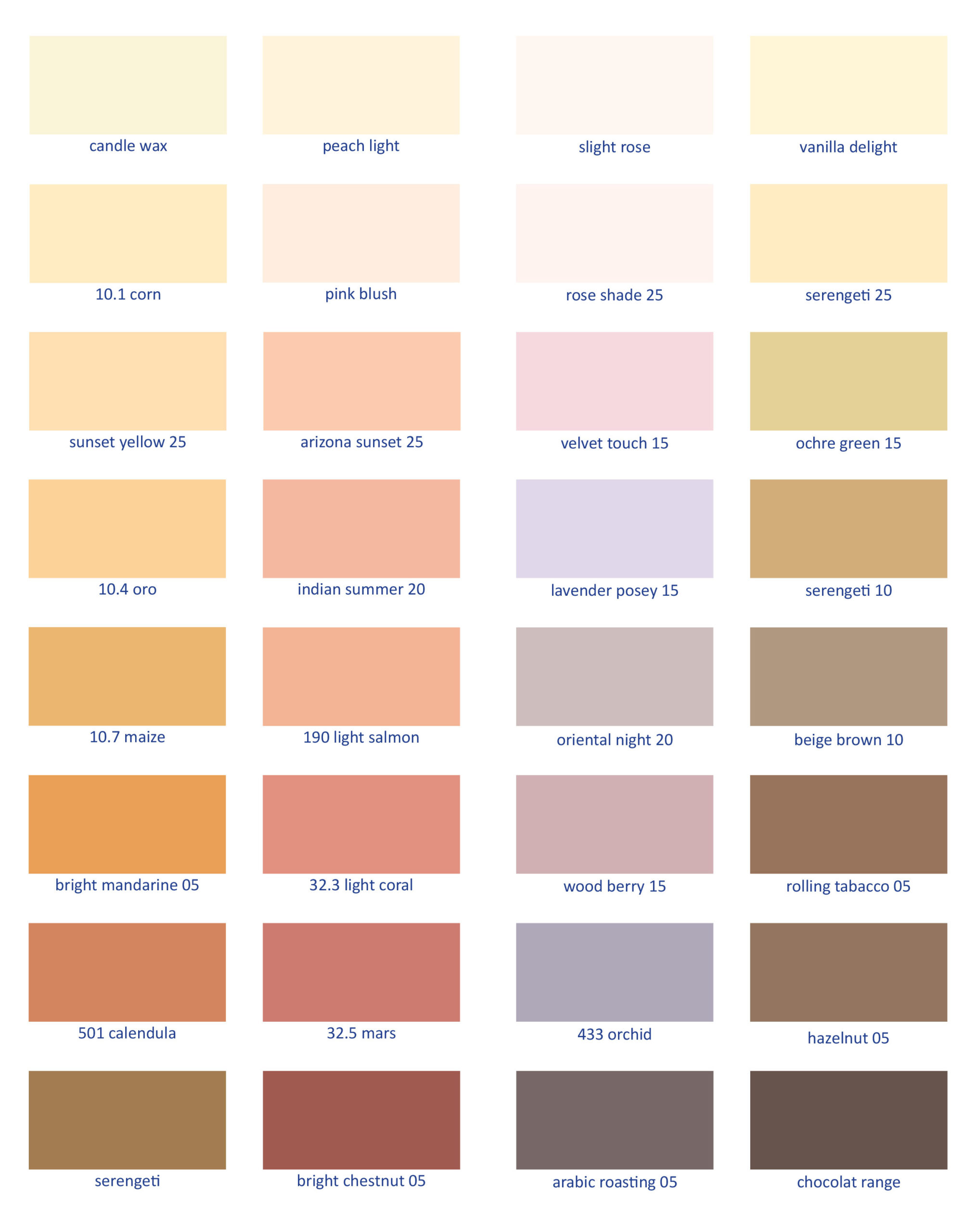 Auro Colour Chart