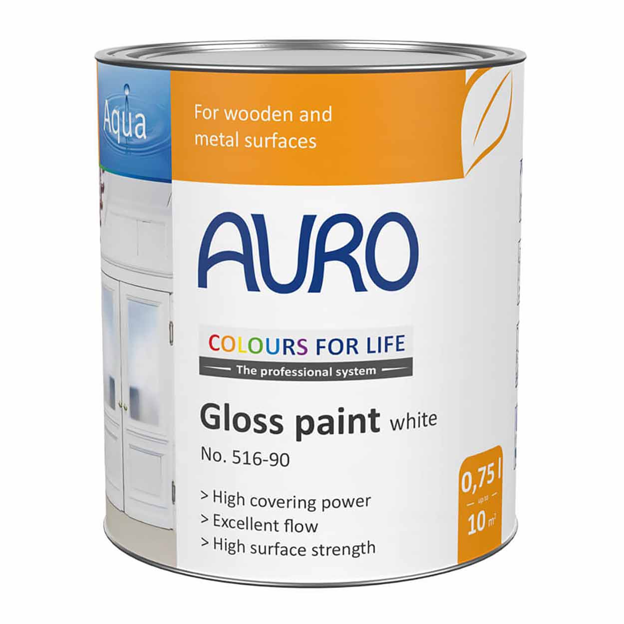Auro Natural Gloss Paint for Wood - WHITE - Interior & Exterior - Auro 516