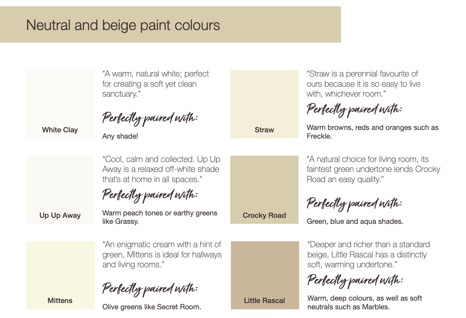 Neutral and beige paint colours