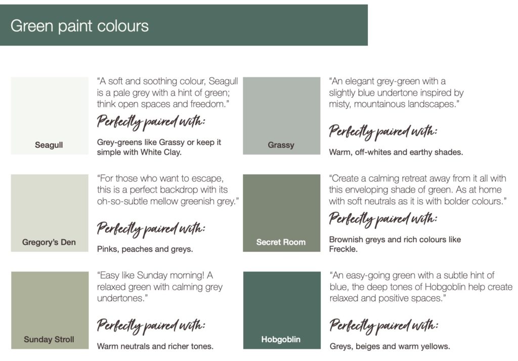 Green paint colours