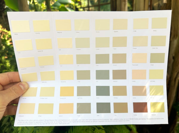 Earthborn Masonry Paint Colour Chart 3